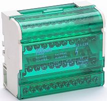 Шина в корпусе на DIN-рейку (кросс-модуль) DEKraft ШН103-4-11-125 зеленый картинка 